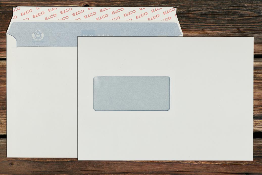 Briefhüllen mit Fenster C5 162x229 mm Haftklebend Recycling Naturweiß 100 g/qm